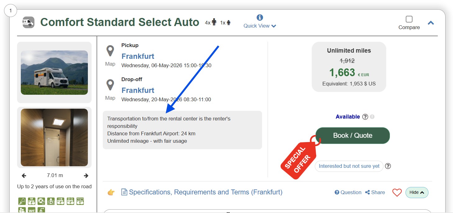 camper van for hire in Italy rental center location camper van for hire in Italy rental center location